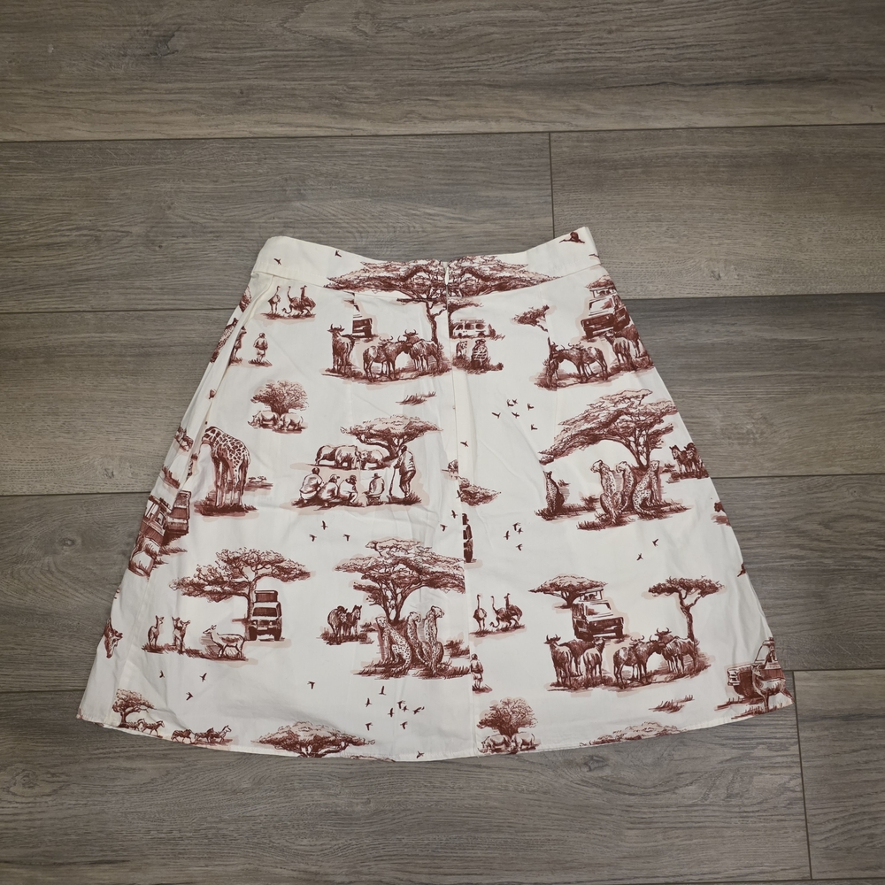 CARVEN Safari-Skirt Size 38 FR/US 6 Reimagine the Classic French Toile de Jouy - Picture 3 of 13